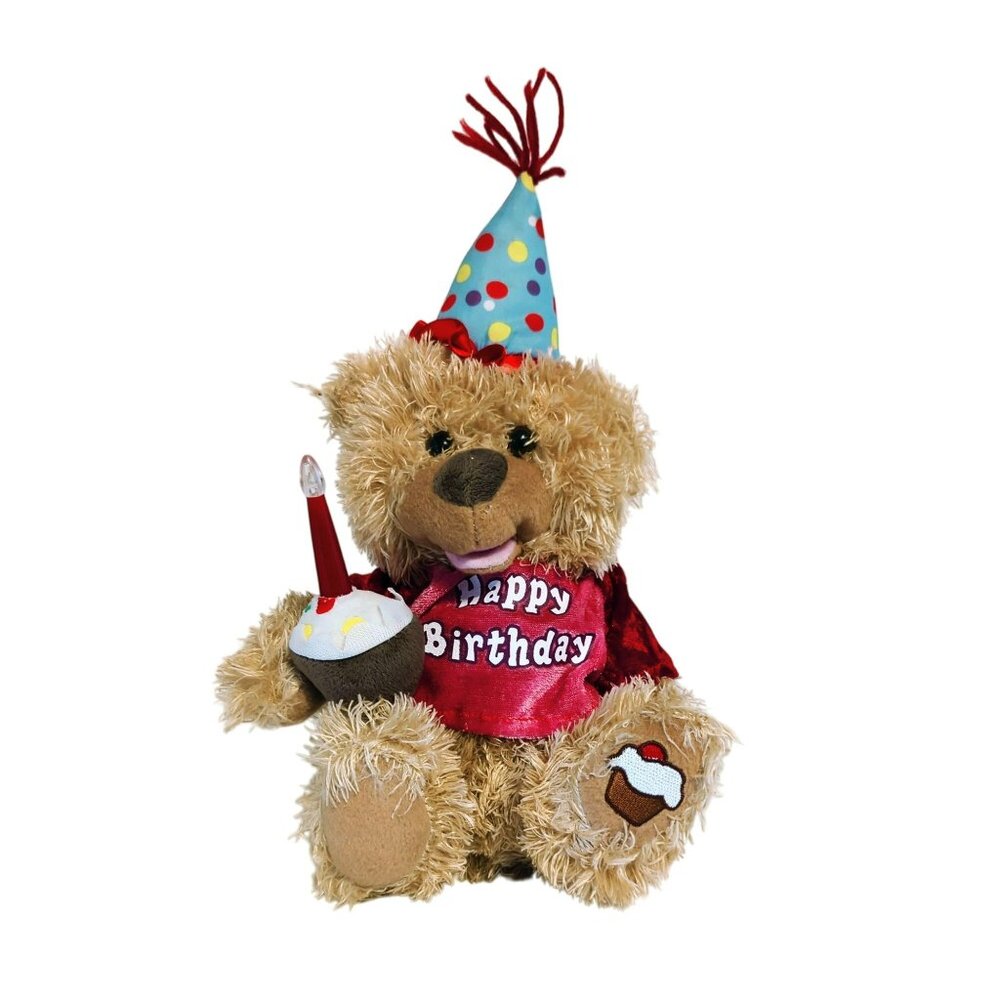Houwsbaby Singing Animated Light Up Birthday Teddy Bear 13.5-Inches